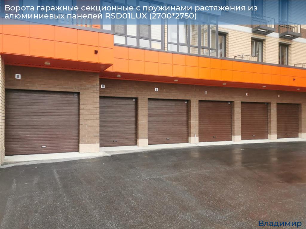 Ворота гаражные секционные с пружинами растяжения из алюминиевых панелей RSD01LUX (2700*2750), vladimir.doorhan.ru