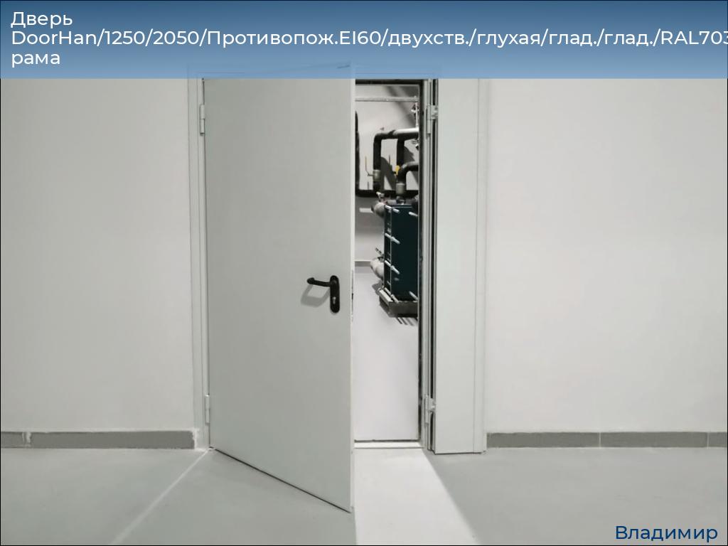 Дверь DoorHan/1250/2050/Противопож.EI60/двухств./глухая/глад./глад./RAL7035/лев./угл. рама, vladimir.doorhan.ru