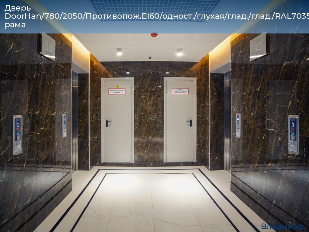 Дверь DoorHan/780/2050/Противопож.EI60/одност./глухая/глад./глад./RAL7035/прав./угл. рама, vladimir.doorhan.ru