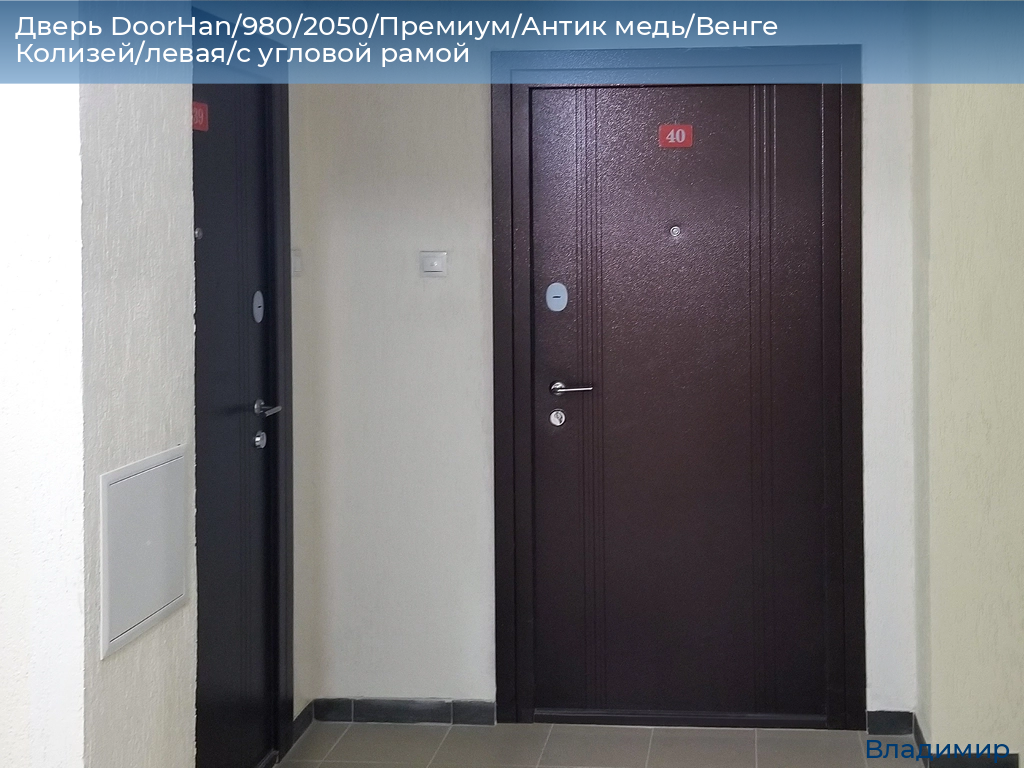 Дверь DoorHan/980/2050/Премиум/Антик медь/Венге Колизей/левая/с угловой рамой, vladimir.doorhan.ru
